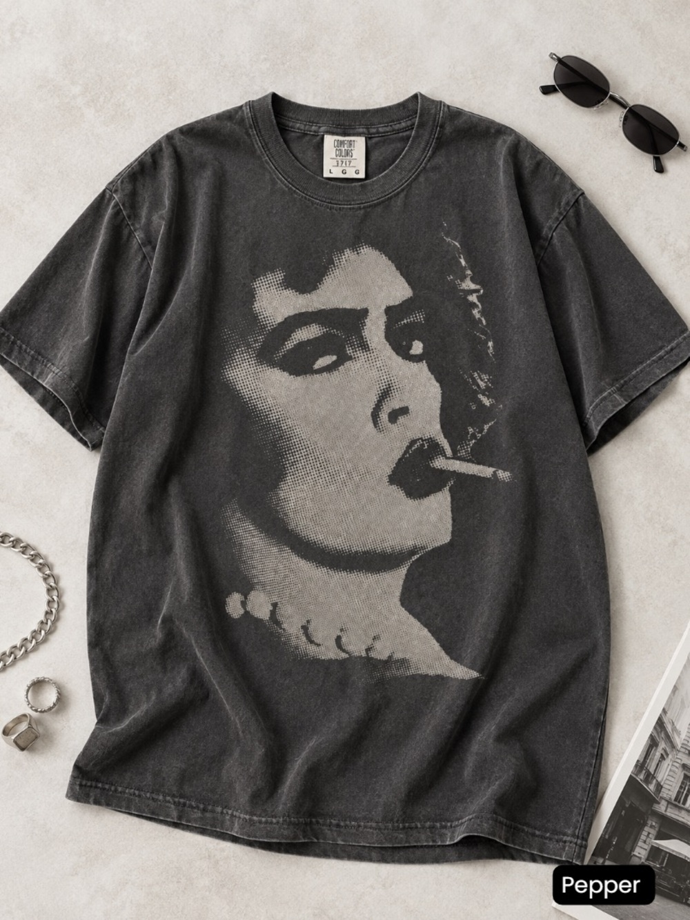 Rocky Horror Picture Show Frank N Furter Smoking Graphic Tee